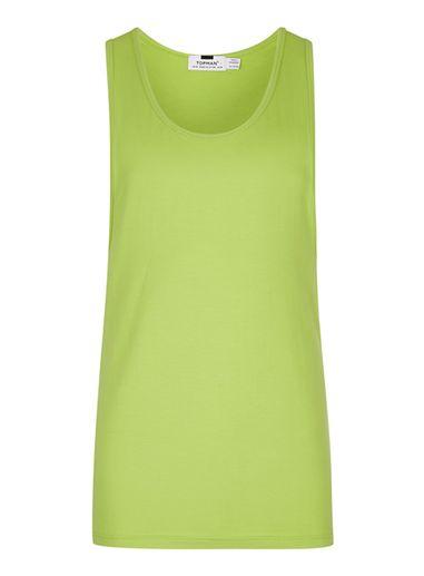 Topman Mens Green Lime Ultra Muscle Fit Tank