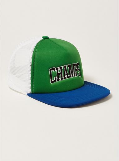 Topman Mens Green And Blue 'champs' Trucker Cap