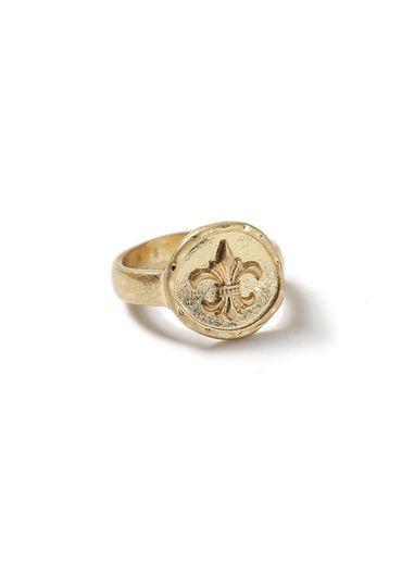 Topman Mens Gold Look Crest Ring*