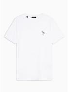 Selected Homme Mens Selected Homme White Flamingo Embroidered T-shirt