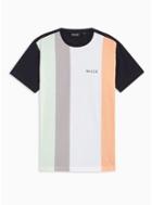 Nicce Mens Nicce Multicoloured Stripe Chest Logo T-shirt