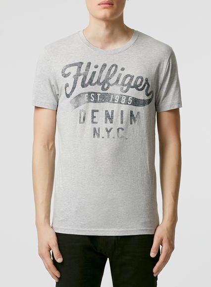 Topman Mens Hilfiger Denim Grey Knitted T-shirt