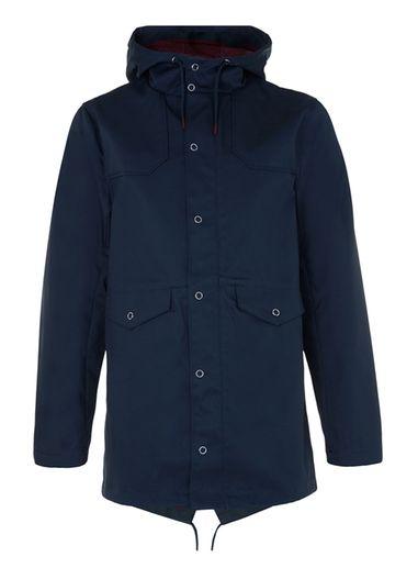 Topman Mens Blue Navy Cotton Parka