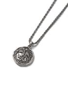 Topman Mens Silver Look Wealth Stamp Pendant Necklace*