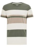 Topman Mens Selected Homme's Green Stripe T-shirt