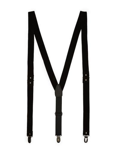 Topman Mens Black Velvet Suspenders