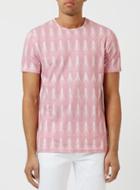 Topman Mens Red Burgundy Geometric Print T-shirt