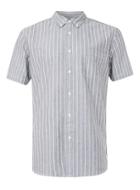 Topman Mens Grey And White Thin Stripe Casual Shirt