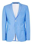 Topman Mens Bright Blue Chambray Skinny Fit Blazer