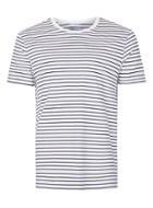Topman Mens Navy And White Stripe T-shirt