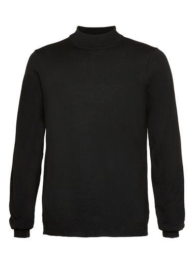 Topman Mens Premium Black Merino Turtle Neck Jumper