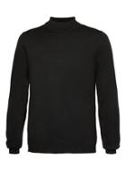 Topman Mens Premium Black Merino Turtle Neck Jumper