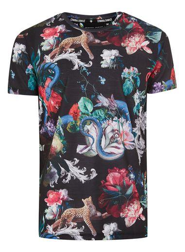 Topman Mens Multi Criminal Damage 'dominic' Floral Print T-shirt