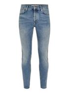 Topman Mens Blue Light Wash Stretch Skinny Jeans With Side Taping
