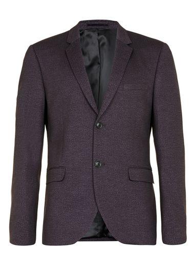 Topman Mens Red Burgundy Skinny Fit Jersey Blazer