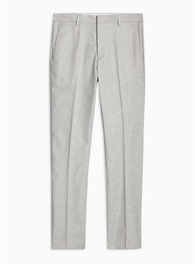 Topman Mens Grey Stone Slim Trousers