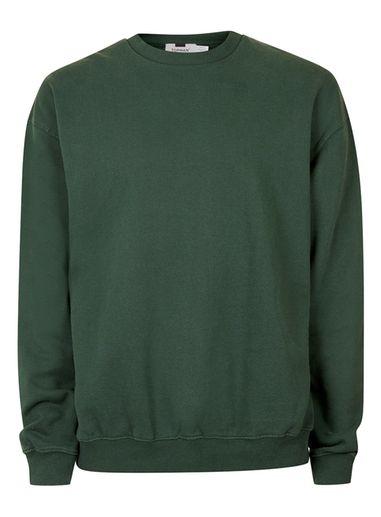 Topman Mens Green Wash Panelled Oversized Sweatshirt
