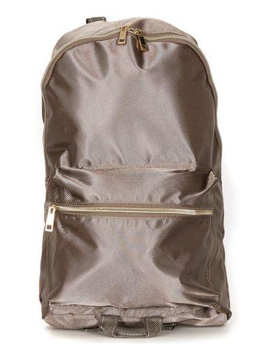 Topman Mens Metallic Gold Nylon Backpack