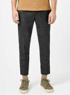 Topman Mens Grey Check Brushed Cropped Skinny Fit Pants