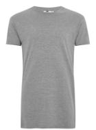 Topman Mens Mid Grey Gray Marl Muscle Fit Longline T-shirt