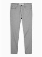 Topman Mens Grey Gray Cotton Dobby Trousers