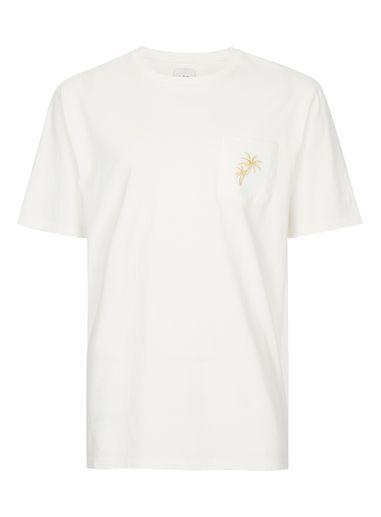 Topman Mens Ltd White Embroidered Palm Tree Oversized T-shirt