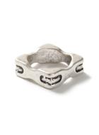 Topman Mens Burnished Silver Look Curved Square Ring*