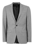 Topman Mens Mid Grey Gray Marl Skinny Fit Suit Jacket
