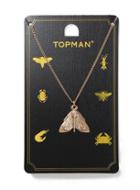 Topman Mens Metallic Gold Moth Necklace*