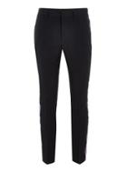 Topman Mens Navy Textured Skinny Suit Pants With Side Taping