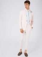 Topman Mens Pink Lightweight Skinny Fit Cropped Suit Pants