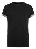 Topman Mens Black Floral Roller Fit T-shirt