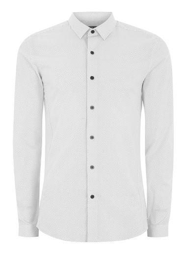 Topman Mens White Polka Dot Muscle Shirt