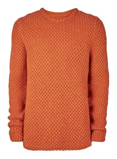 Topman Mens Ltd Orange Oversized Chunky Knit Sweater
