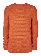 Topman Mens Ltd Orange Oversized Chunky Knit Sweater