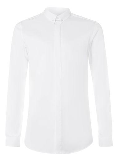 Topman Mens Topman Premium White Pin Collar Long Sleeve Smart Shirt
