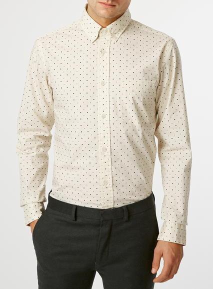 Topman Mens Brown Selected Homme Beige Shirt