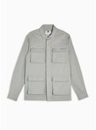 Topman Mens Green Sage Four Pocket Workwear Shirt