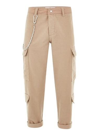 Topman Mens Beige Stone Moleskin Trousers