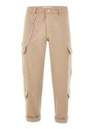 Topman Mens Beige Stone Moleskin Trousers