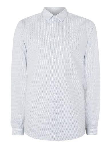 Topman Mens Blue Cross Print Dress Shirt