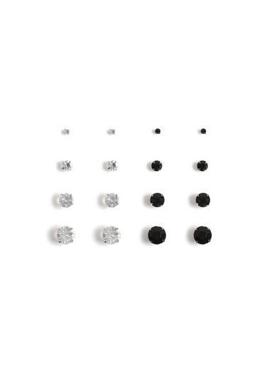 Topman Mens Silver Crystal Earring Pack