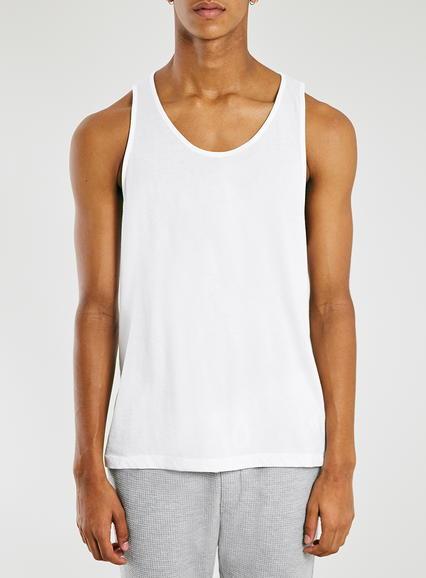 Topman Mens White Muscle Fit Tank