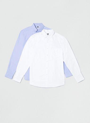 Topman Mens Multi Colour Long Sleeve Oxford Casual Shirt 2 Pack*
