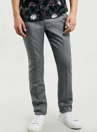 Topman Mens Grey Selected Homme Crop Zero Hale Trousers
