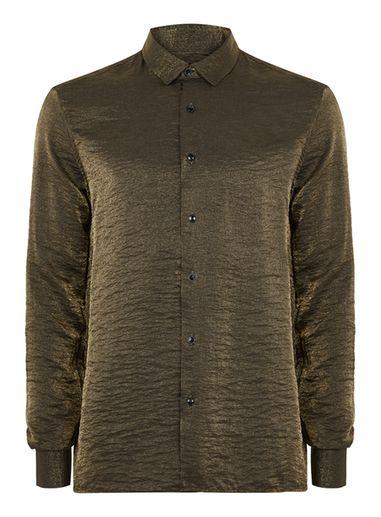 Topman Mens Gold Glitter Shirt