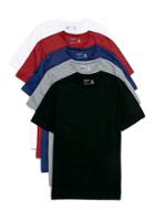 Topman Mens White, Black, Grey, Burgundy And Navy Crew Neck T-shirt Multipack*