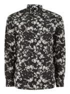 Topman Mens Selected Homme's Black Floral Long Sleeve Shirt