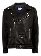 Topman Mens Black Faux Leather Oversized Biker Jacket