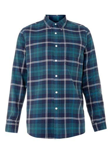 Topman Mens Blue Teal Check Casual Shirt